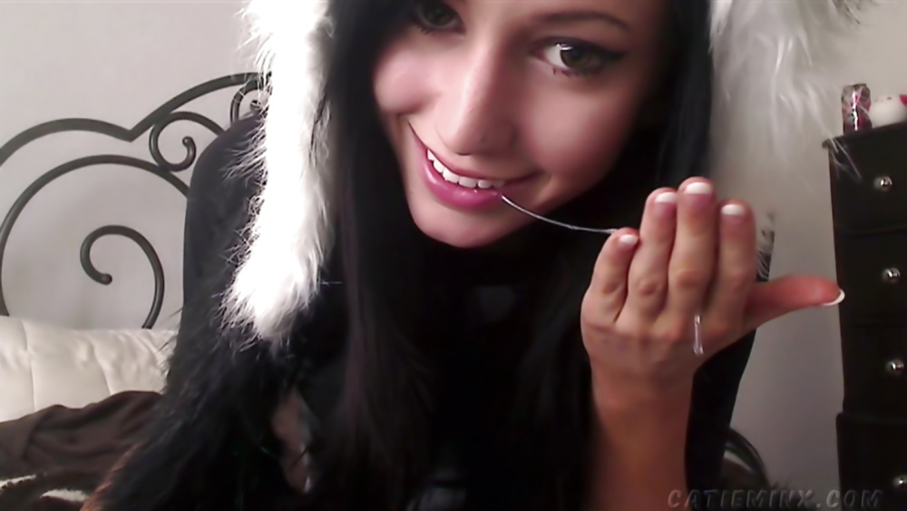 Freaky Catie Minx is a bad little panda bear finger banging herself to o. 
