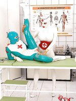 Latex babes go wild in the clinic!