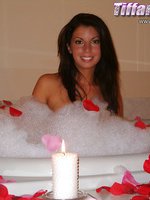 Bubble bath and sexy silky lingerie