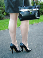 Black high heels always look amazing when they are worn outdoors