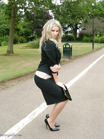This gorgeous blonde cant get enough of wearing her heels outdoors