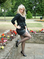 This outdoor shoot shows Kathryns gorgeous high heels off nicely