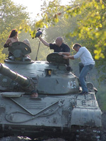 Hot photos of Veronica Zemanova doing an action movie