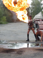 Hot photos of Veronica Zemanova doing an action movie