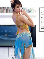 Jasmine Arabia, hot 20 yo oriental belly dancer teasing a boy...