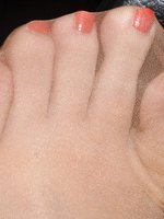 Pantyhose feet close up