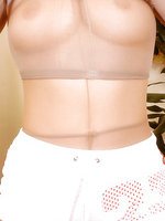 Angel workout dress and suntan pantyhose layers