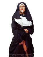 Horny nun shows her holly tits and her ass