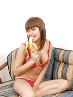 Horny teen alissa making the most of her time toying on her banana