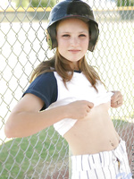 In between hits jules keeps her batting helmet on and flashes her tiny boobies you have to see this
