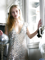 Sparkling all over ljuba has on her shiny metal dress and she knows she is a sexy beast