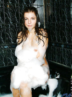 Perfect teen danica in the bathtub letting her tits float and covered in bubbles