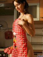 Kiss the cook is all adel has on her mind completely naked and only in an apron
