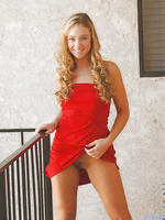 Holy hell this is a sexy girl see cristal in a red dress flashing her tits and pussy