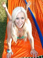 Kelly and Ryan invite Eden their neighbor over, she plays on the slip and slide.
