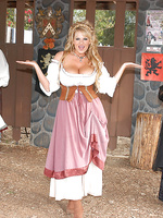 Kelly Madison and Rebeca Linares get into character and fuck their King Ryan after the Renaissance festival.