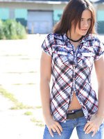 Ann Angel sexy country teen babe at the barn