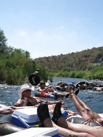 Busty blonde, Rachel Aziani, has a day of fun and sun with Priya Anjali Rai and Chica rafting down the river!