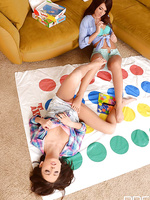Footsie babes' twisted twister game