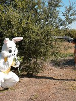 Kelly and her girlfriends fuck a big bunny cock for Easter!