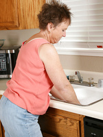 64 year old Sandra D washes more than just the dishes in this one