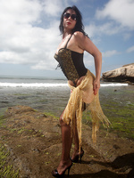 Queen of Heels Gina visit the Beach of Canary Island