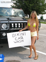 Rio stripping out of her tiny bikini while washing her Hummer